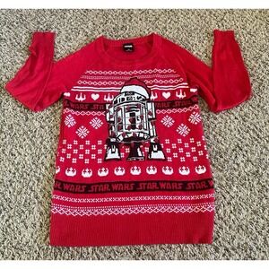 Star Wars‎ Woman's R2D2 Red Ugly Christmas Sweater Size XS